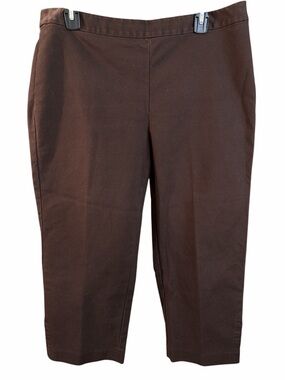 Peck & Peck chocolate brown cropped pants. Size 16